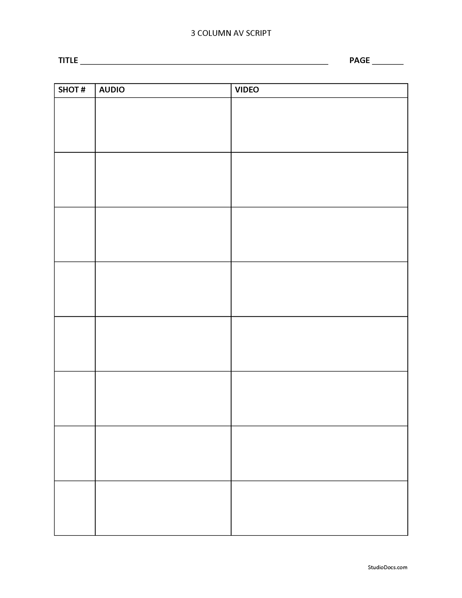 3 Column AV Script StudioDocs 3-column-av-script-studiodocs